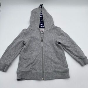 Hanna Andersson Gray Kids Hoodie with Striped Lining